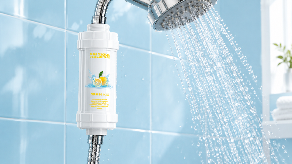 Le filtre MYSHOWR installe sur une douche